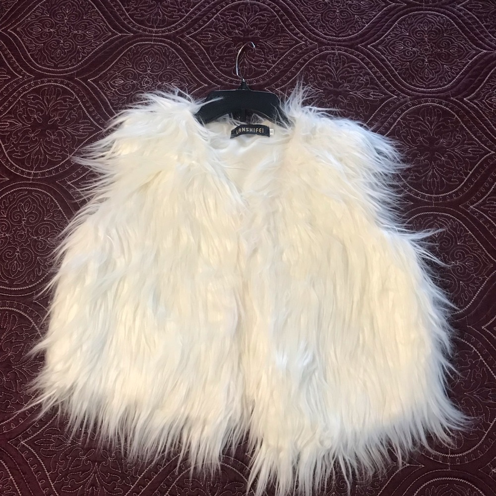 White Faux Fur Vest
